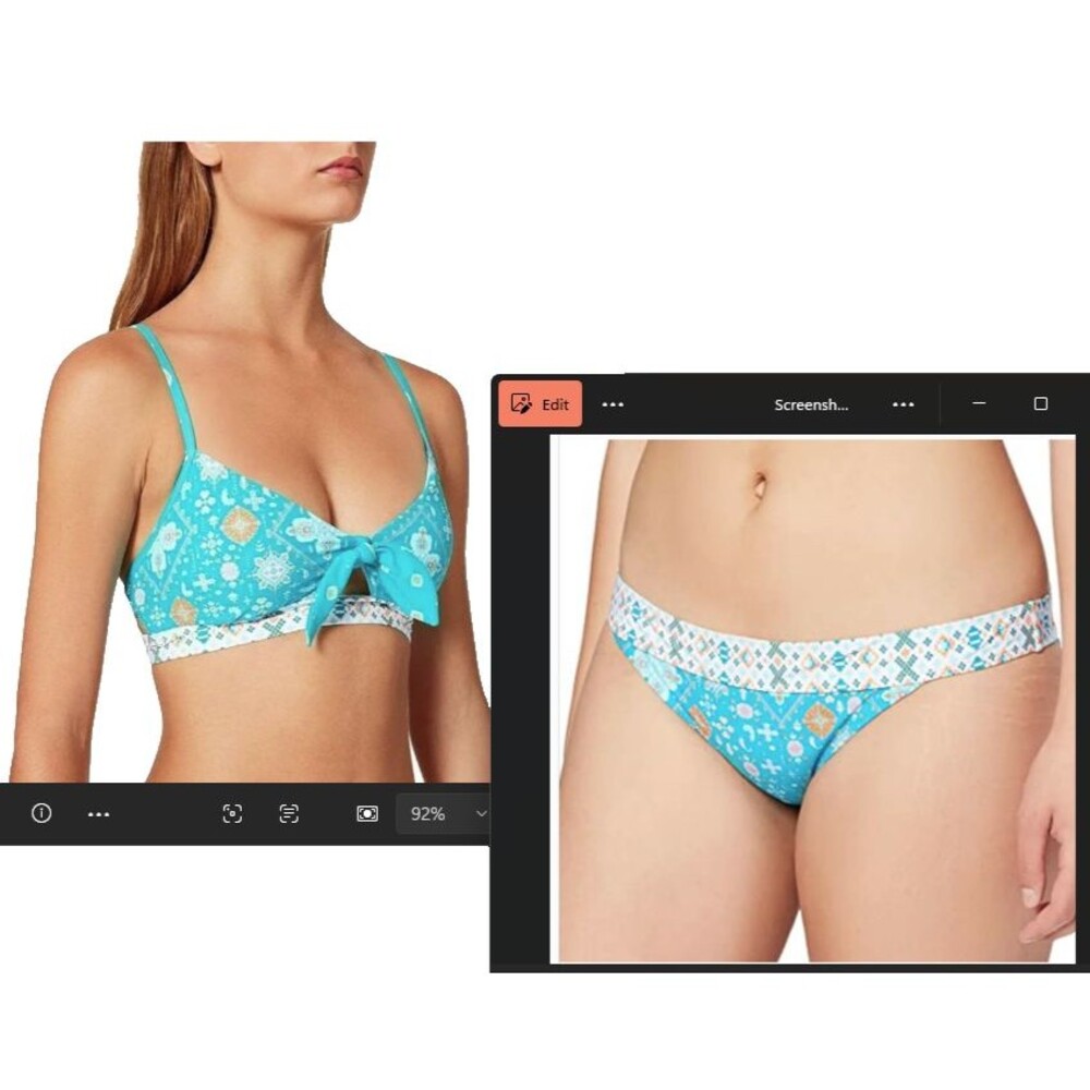 Seafolly Inka Gypsy Bralette & Bended Hipster Bikini Bathing Suit Eden Size US 6